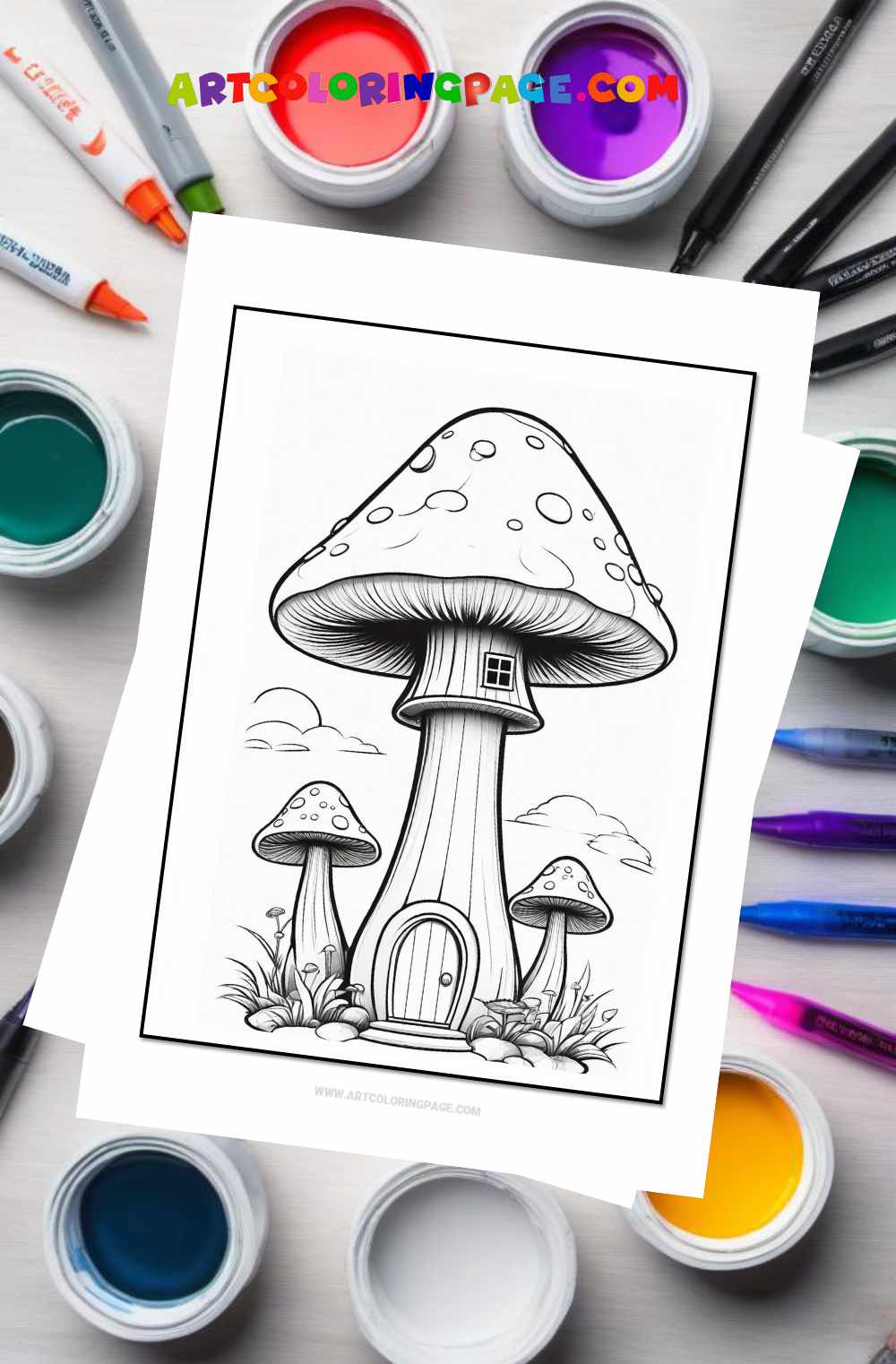 Mushroom Houses coloring Pages Collection