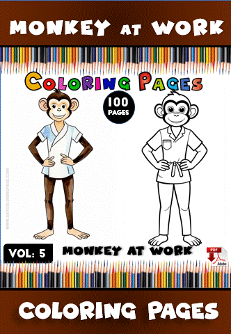Go Bananas with Monkey Coloring Book Page Vol: 5! - Image 2