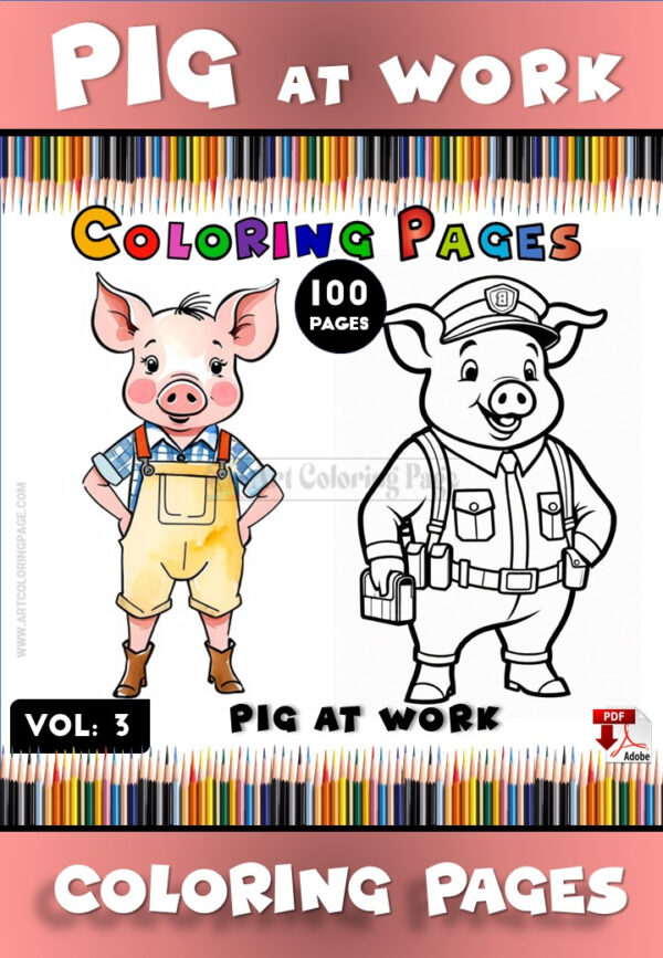 Oink into Creativity with Coloring Sheets of Pigs Vol: 3!