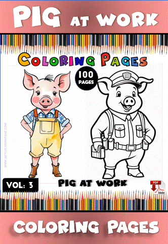 Oink into Creativity with Coloring Sheets of Pigs Vol: 3! - Image 2