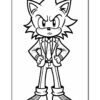 A cartoon-style character with spiky hair, wearing a suit and standing with arms crossed, looking serious. The character has large eyes and a confident expression.