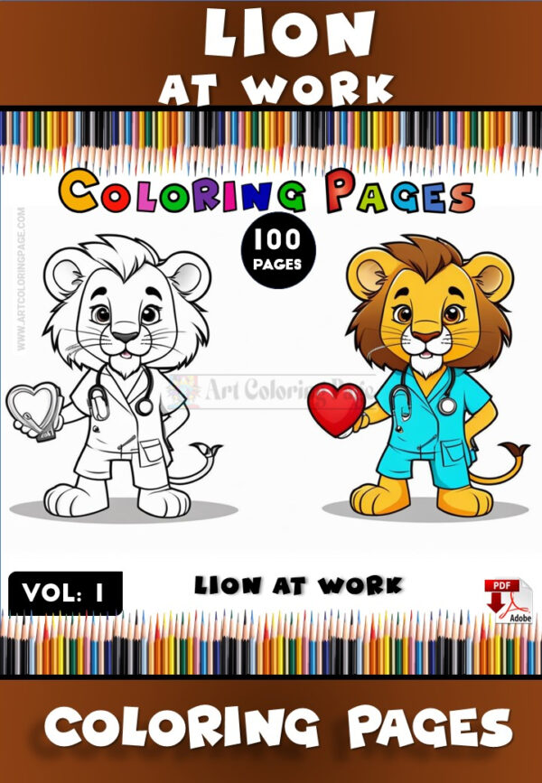 Roar into Creativity with Lion Coloring Pages Vol: 1!