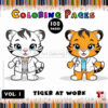 Roar into Creativity with Tiger Coloring Pages Vol: 1!