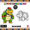 Roar into Fun with Bowser Coloring Pages for Kids Vol: 5!