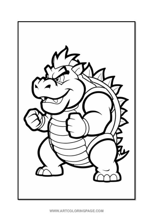 Roar into Fun with Bowser Coloring Pages for Kids Vol: 5! - Image 4