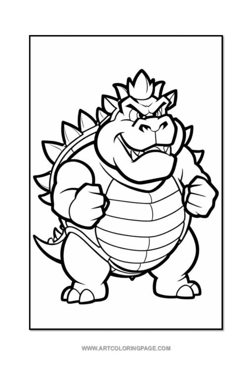 Roar into Fun with Bowser Coloring Pages for Kids Vol: 5! - Image 3