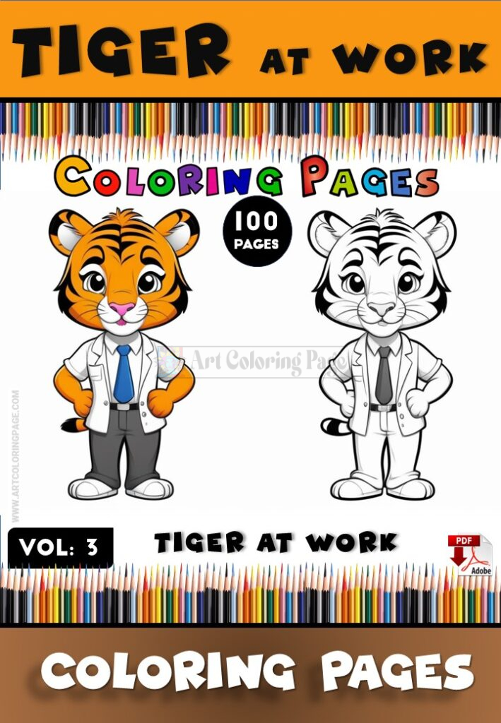Roar into Fun with Tiger Color Pages for Kids Vol 3