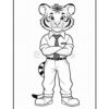 A cartoon-style tiger character standing confidently with arms crossed, wearing a button-down shirt, tie, and trousers, complemented by sturdy boots. The character has distinctive tiger stripes and a playful expression, set against a plain white background.