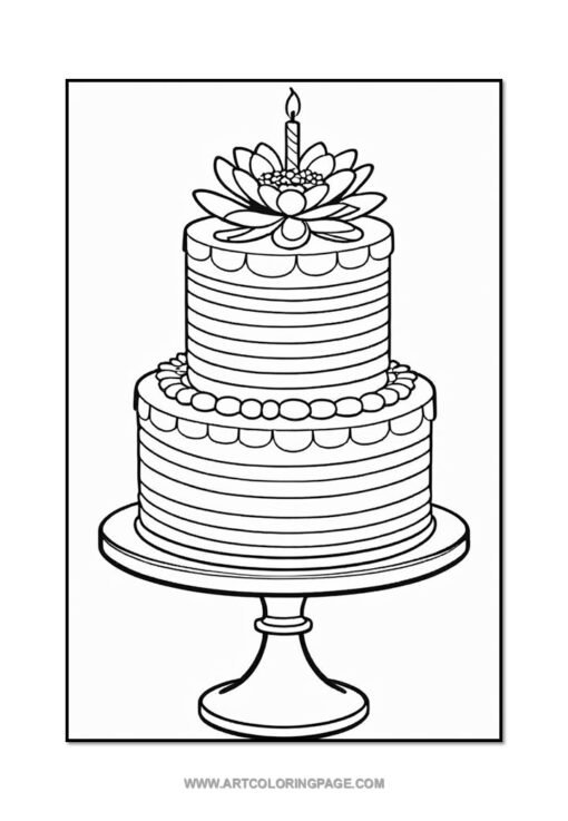 Slice into Fun with Birthday Cake Coloring Sheets Vol: 5! - Image 2