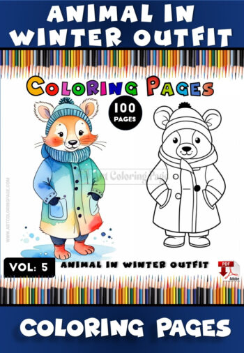 Snuggle Up with Coloring an Animal in Winter Clothes Vol 5