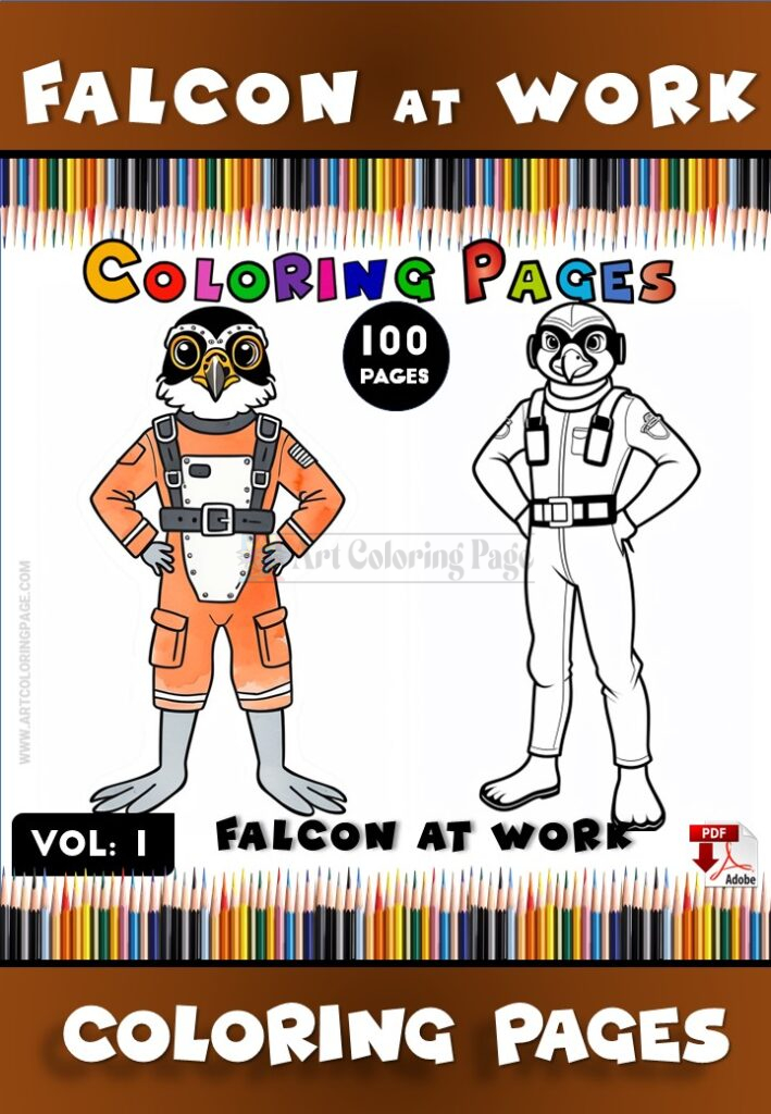 Soar into Creativity with Falcon Coloring for Kids Vol 1