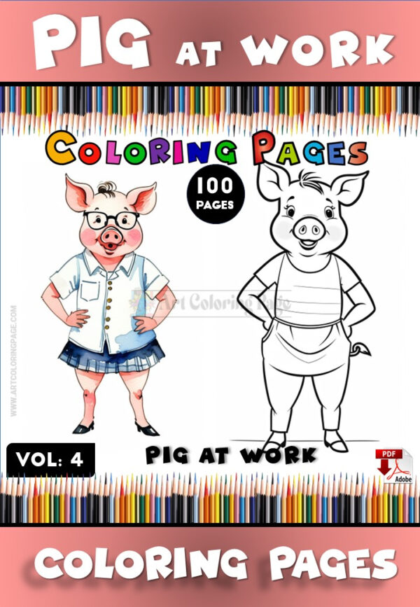 Squeal with Joy with Pig Colors for Kids Vol: 4!