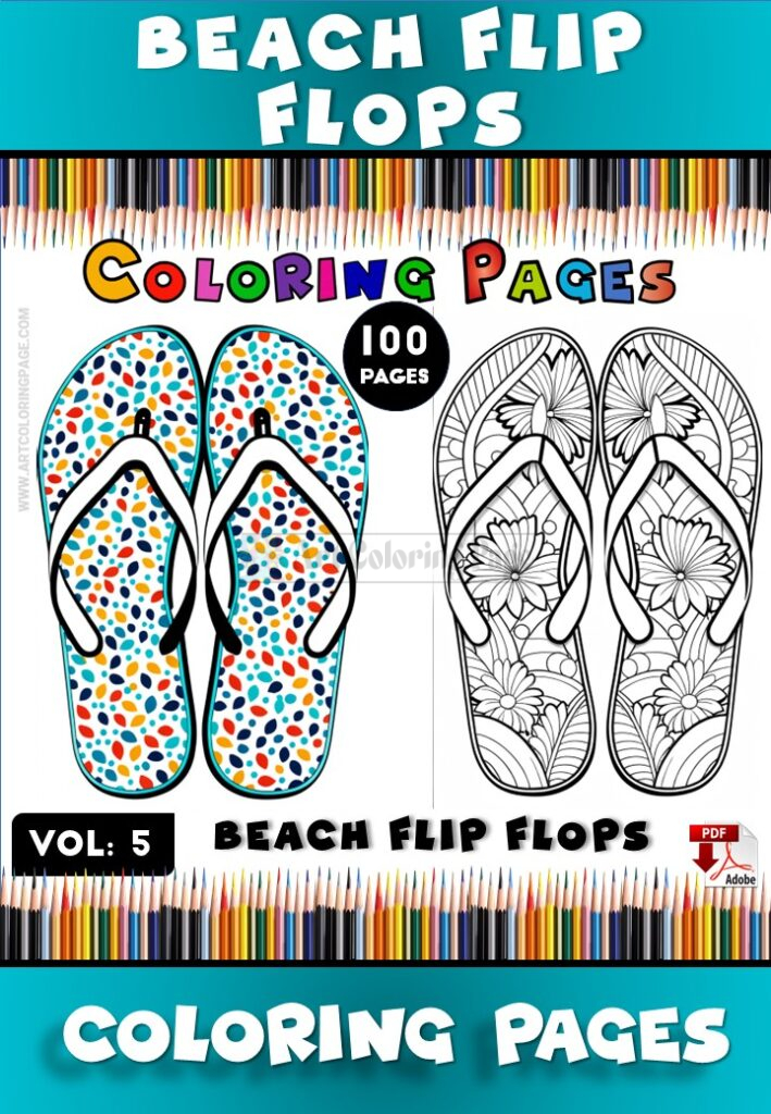 Step Into Summer Fun with Coloring Pages Flip Flops Vol 5!