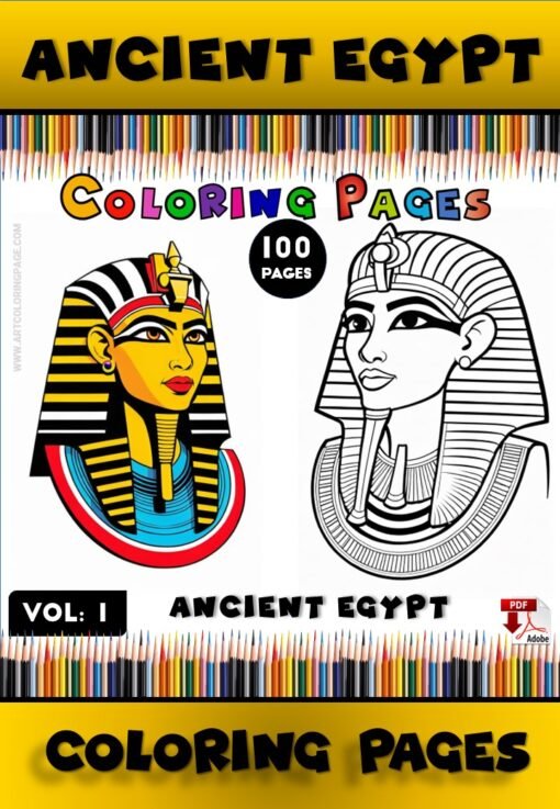 Step into Ancient Egypt with Pharaoh Coloring Pages Vol 1!