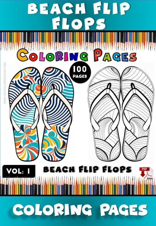 Step into Summer Fun with Flip Flop Coloring Pages Vol: 1!