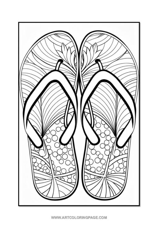 Step into Summer Fun with Flip Flop Coloring Pages Vol: 1! - Image 5