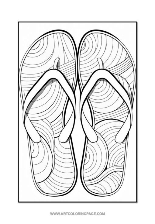 Step into Summer Fun with Flip Flop Coloring Pages Vol: 1! - Image 3