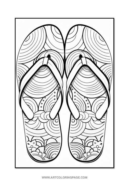 Step into Summer Fun with Flip Flop Coloring Pages Vol: 1! - Image 2