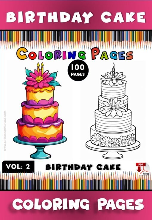 Sweeten Your Day with Cake Coloring Pages Vol 2!