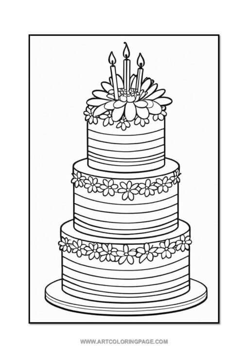 Sweeten Your Day with Cake Coloring Pages Vol: 2! - Image 4