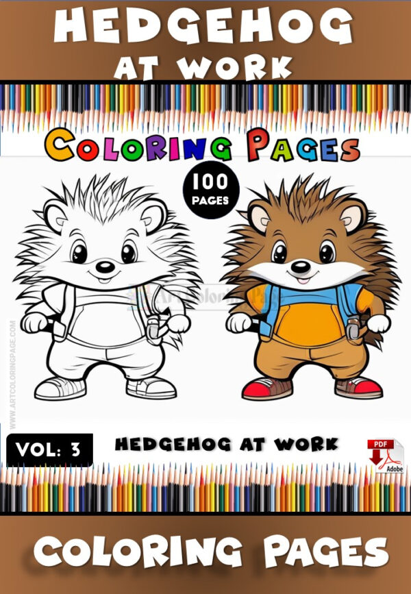 The Hedgehog Coloring Pages, Vol 3 – Hedgehog at Work