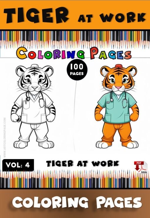 Tiger Coloring Book Pages Vol 4 Unleash the Roar of Creativity