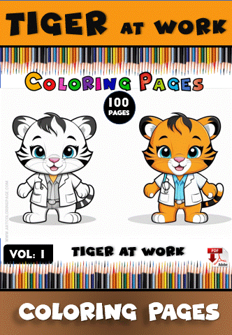 Roar into Creativity with Tiger Coloring Pages Vol: 1! - Image 2