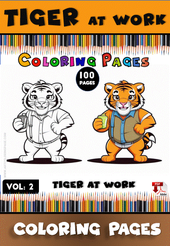 Unleash Your Inner Artist with Tiger Coloring Page Vol: 2 - Image 2
