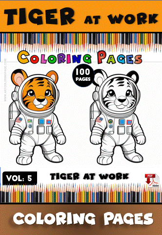 Unleash Your Creativity with Tiger Coloring Template Book Vol: 5 - Image 2
