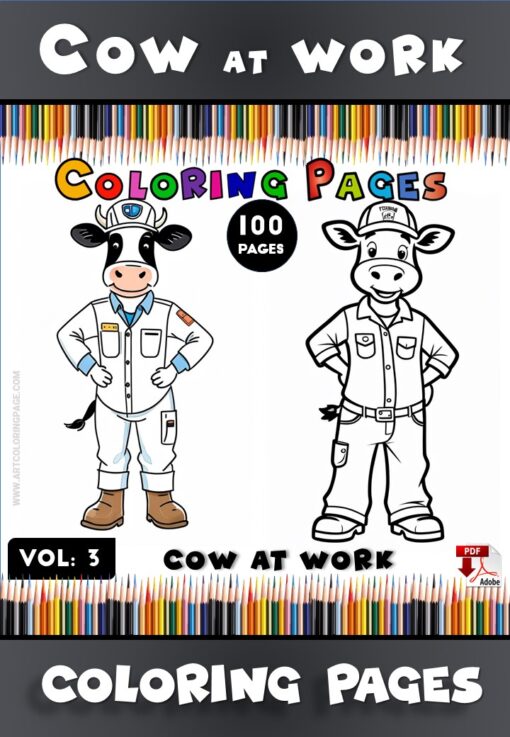 Udderly Enchanting Creativity Awaits with Cow Coloring Template Vol. 3!Diapositive1