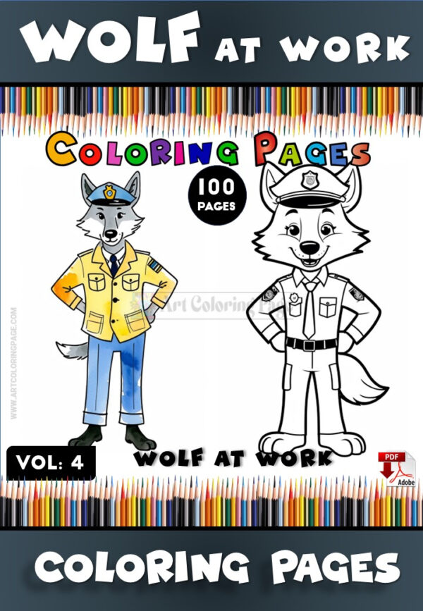 Unleash Creativity with Wolf Coloring Book for Kids Vol 4!Diapositive1