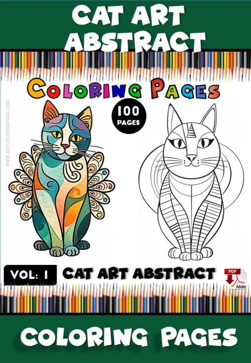 Unleash Your Creativity with Abstract Cat Coloring Pages Vol 1!