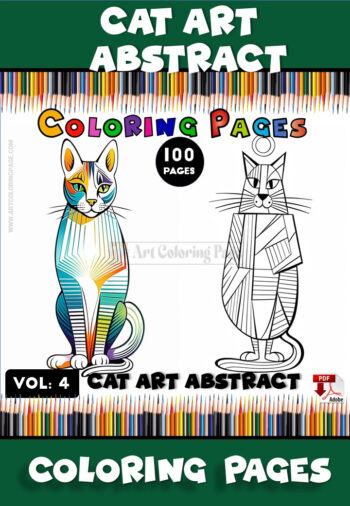 Unleash Your Inner Artist with Abstract Cat Face Coloring Book Vol: 4!