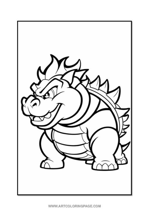 Unleash Your Creativity with Bowser Mario Coloring Pages Vol: 4! - Image 4