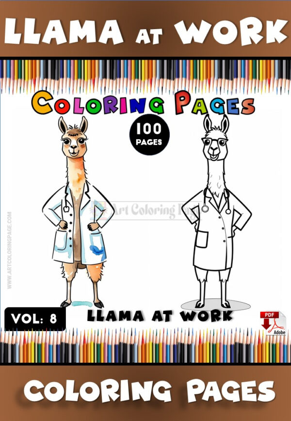 Unleash Your Creativity with Llama Coloring Page PDF Vol 8!