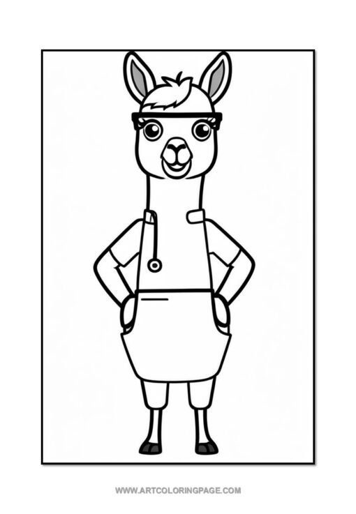 Unleash Your Creativity with Llama Coloring Page PDF Vol: 8! - Image 3