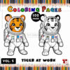 Unleash Your Creativity with Tiger Coloring Template Book Vol 5