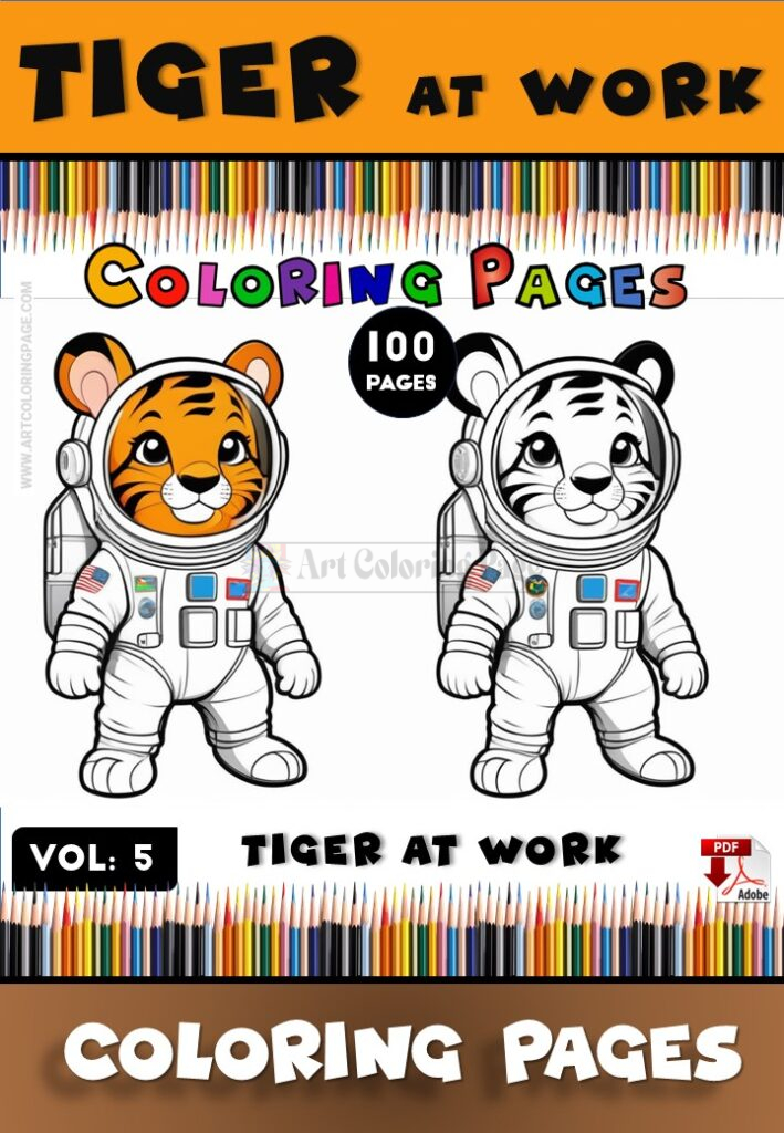 Unleash Your Creativity with Tiger Coloring Template Book Vol 5