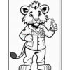 A cartoon lion character wearing a lab coat and holding a bottle, smiling confidently with a stethoscope around its neck, set against a plain white background.