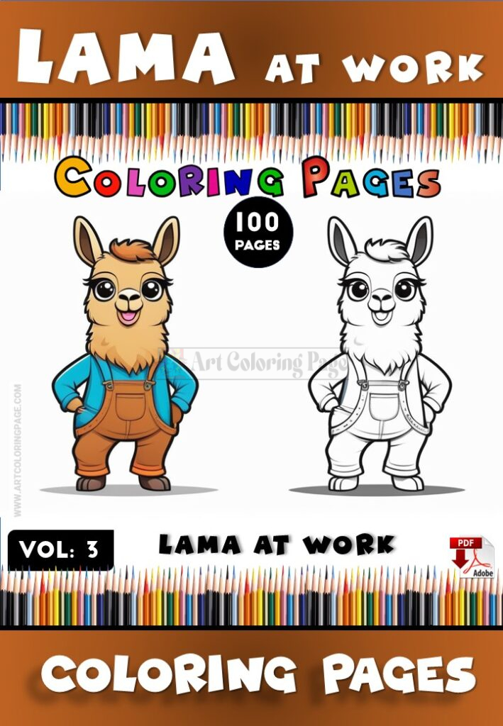 Unlock Endless Fun with Llama Coloring Sheet Vol 3!