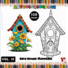 Welcome Feathered Friends with Bird House Design Coloring Pages Vol 1!