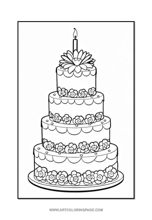 Whisk Up Fun with Cake Coloring Pages for Children Vol: 3! - Image 5