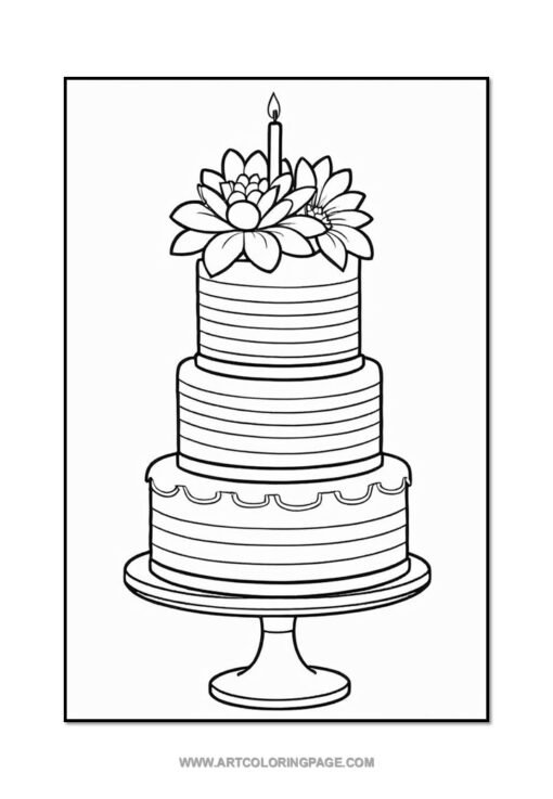 Whisk Up Fun with Cake Coloring Pages for Children Vol: 3! - Image 4