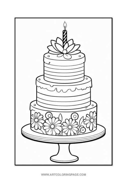 Whisk Up Fun with Cake Coloring Pages for Children Vol: 3! - Image 3