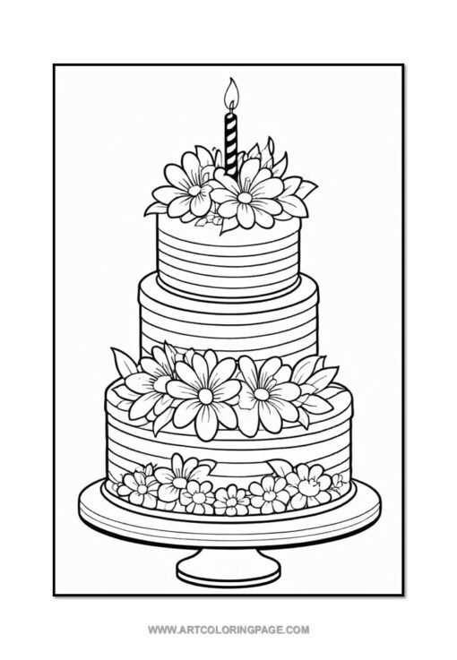 Whisk Up Fun with Cake Coloring Pages for Children Vol: 3! - Image 2