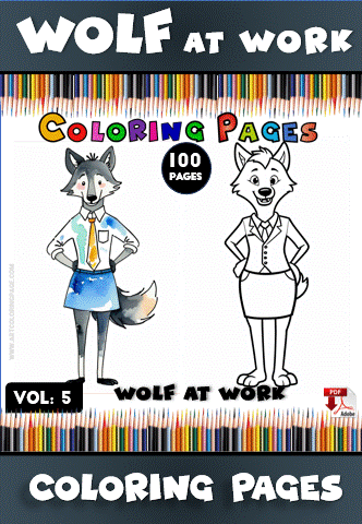 Howl into Creativity with Wolf Coloring Book Pages Vol: 5! - Image 2