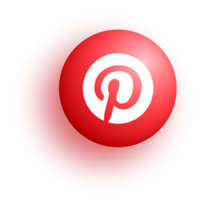 Logo of Pinterest, featuring a stylized white 'P' inside a circular red background.