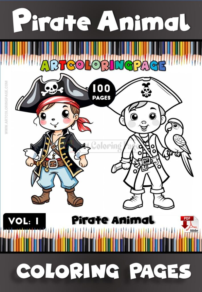 Ahoy Matey! Dive into Adventure with Pirate Anime Coloring Pages Vol.1