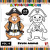 Ahoy, Matey! Dive into the Pirate Animal Coloring Book Vol. 4!