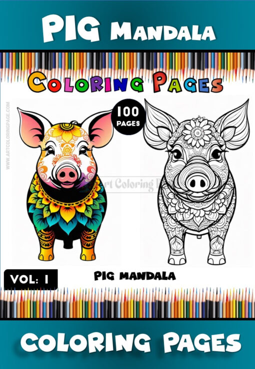 Baby Pig Coloring Page Monday Mandala Vol. 1 – Adorable and Creative Fun